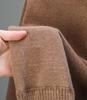 Men's Thick Velvet Sweater - High Collar, Solid Color, Winter Knit Base Layer