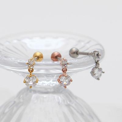 Fashion Piercing Two Square 3 Types, Choose One, Sell On One Side