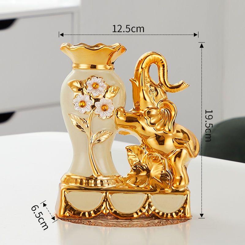 

Керамическая ваза в европейском стиле в виде слона – декоративная фигурка с искусственными цветами для дома или столешницы Right