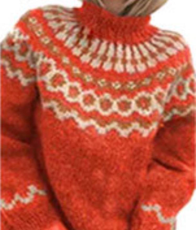 

Европейско-американский стиль Осень Зима Жаккардовый Модный Свободный Вязаный Мохеровый Свитер для Женщин Triple Extra Large