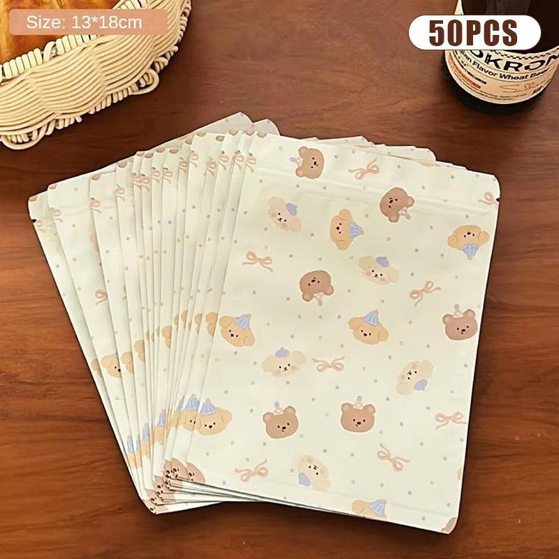 20/50Pcs Cute Bear Self Sealing Bags Packaging Bag Holiday Gift Packaging Sealed Bag Waterproof Storage Bag