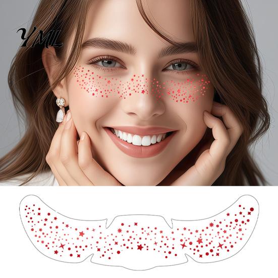 Skin Friendly Freckle Tattoos Glitter Stickers, Waterproof Temporary Face with Shimmer, Easy Photo Shoot Makeup Props Apply Remove, Party Body