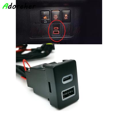 Car Fast Phone Charger QC3.0 USB Type-c Charging Adapter For Mitsubishi Outlander 13-20 Eclipse Cross Pajero Sport Triton