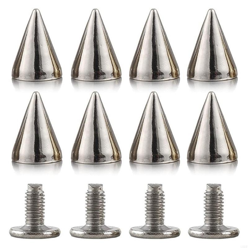  354Pcs Punk Spikes and Studs 8 Size Cone Spikes Metal Tree Spikes Studs for Leather Craft Clothing Craft Decoration