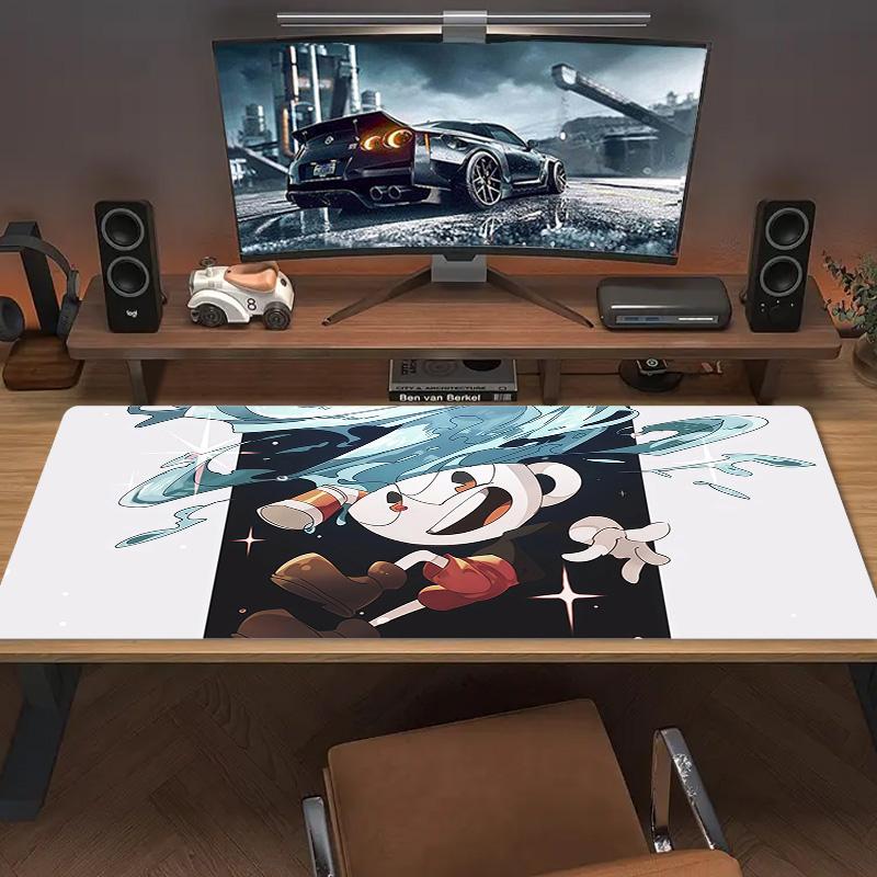 Cuphead Print Cushion Non-slip Laptop Tablet Big Mousepad XXL Mat Mini PC Playmat With Lock edge