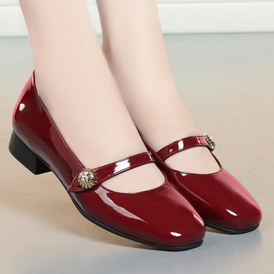 Frühling Herbst Mode Damen Schuhe Mary Jane Stil Schuhe Niedriger Absatz Flacher Ausschnitt Runde Zehen Komfort Einfarbig Party Schuhe