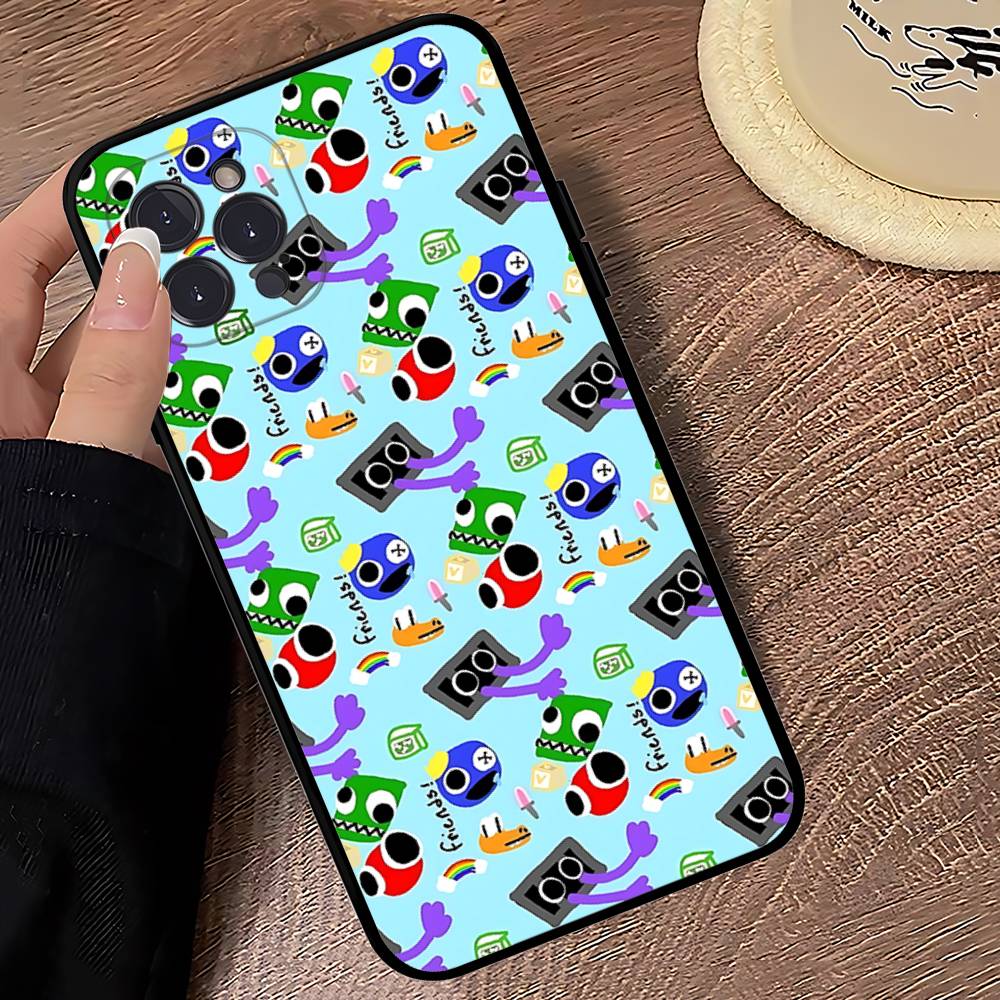 Cartoon R-Rainbow Friends For IPhone 17 16 15 14 13 12 Mini 11 Pro Max Plus Soft Silicone Phone Cover