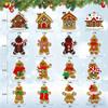 16/32pcs Christmas Wooden Pendants Gingerbread Man Xmas Tree Hanging Ornaments Home Party Christmas Decor Navidad New Year Gifts