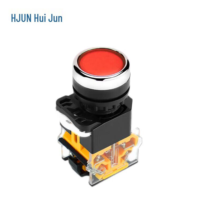 HUIJUN LA38 Red Momentary Push Button Switch 1NO 1NC