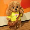 35CM New Cute Teddy Dog Plush Toys Stuffed Dress Animal Soft Lifelike Brown Dog Dolls Cartoon Plushies Girl Birthday Gifts Decor