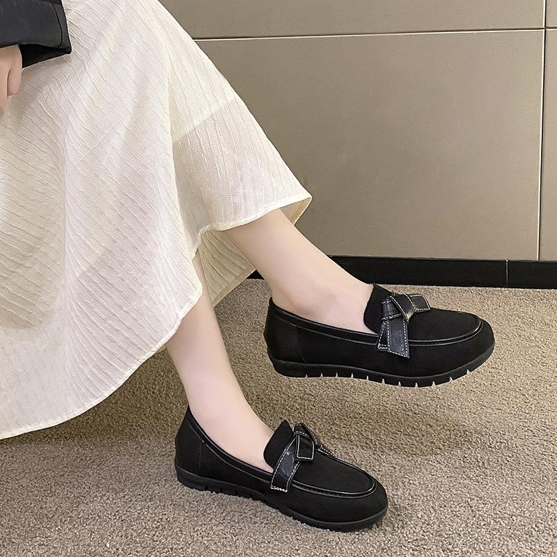 Moda Retro Literatura i Sztuka Szczęśliwe Buty Damskie 2024 Jesień i Zima Nowy Design Płaskiej Podeszwy Jednego Kroku Uczucie Pojedynczy But Trafza