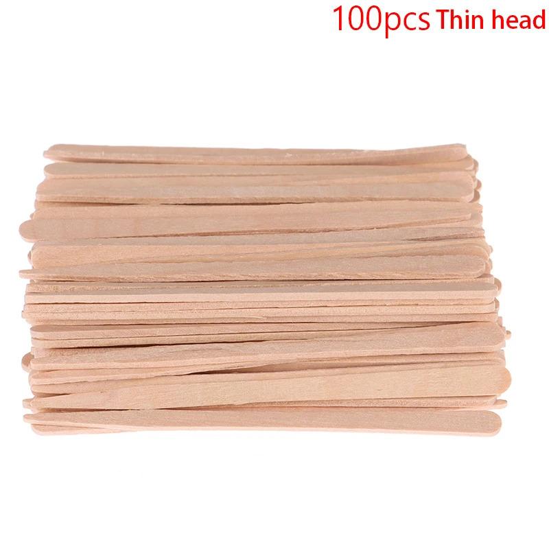 50-200 Stück Holz Körperhaarentfernung Stäbchen Wachs Wachsen Einwegstäbchen Schönheits-Toilettenartikel-Sets Holz Zungenspatel