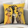 1Pc Greyhound Cute Dog Group Themed Printed Throw Pillow Cover, Suitable For Sofa,Bedroom,Living Room,A Fun Gift For Dog Lovers.