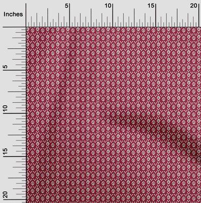Cotton Flex Carmine Red Fabric Geometric Bandhani Sewing Craft Projects Fabric Prints By Yard 40 Inches