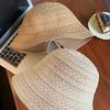 Handmade Beach Sun hat Women's Visor Bucket Hat Ins Weaving Straw Cap  Girls