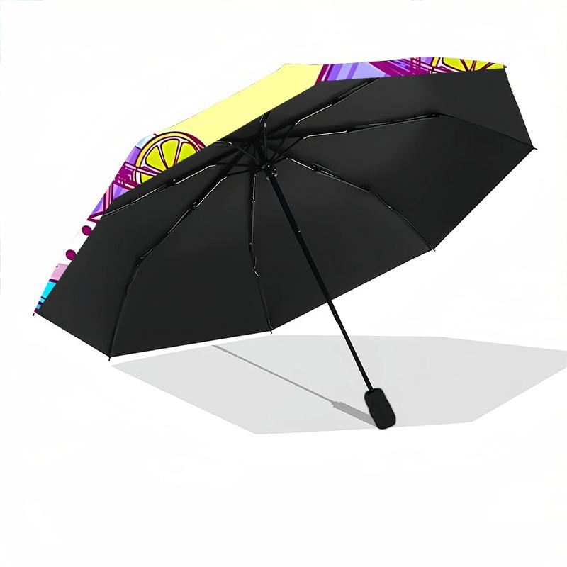 1pc Cocktail PrintAutomatic Open/close Folding Umbrella, Compact Portable Travel Umbrella, Perfect Birthday/Holiday, Cute Umbrella Y011