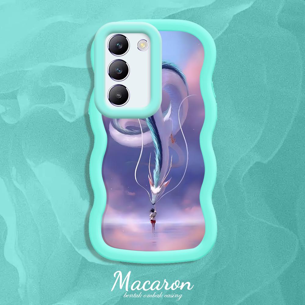 

Окрашенный узор Big Wave Edge Мягкий силиконовый материал Macaron чехол для телефона противоударный защитный резиновый чехол для OnePlus Vivo Motorola Moto Vivo Y91 синий