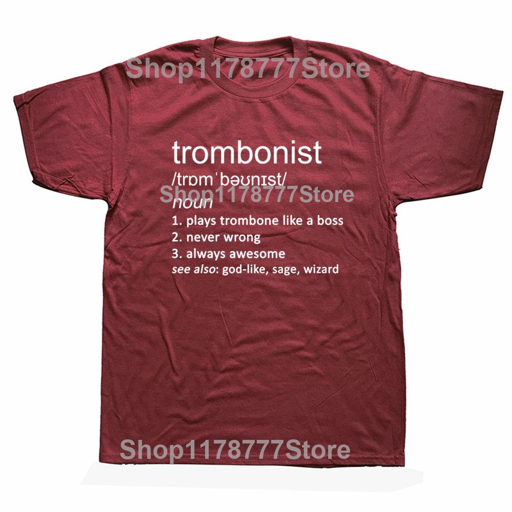 Trombonist Funny Definition T Shirts Graphic Streetwear Short Sleeve Trombone Jazz Harajuku Oversized Tshirt Mens Clothing