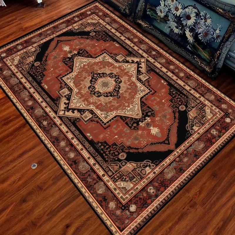 Persian Crystal Pile Moroccan Carpet Living Room Bedroom Full Vintage Ethnic Style Carpet