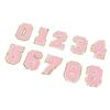 10Pcs Pink Number Patches 0 To 9 Number Exquisite Pink Easy Ironing Widely Used Iron On Patches for Jacket Shirt Shoes