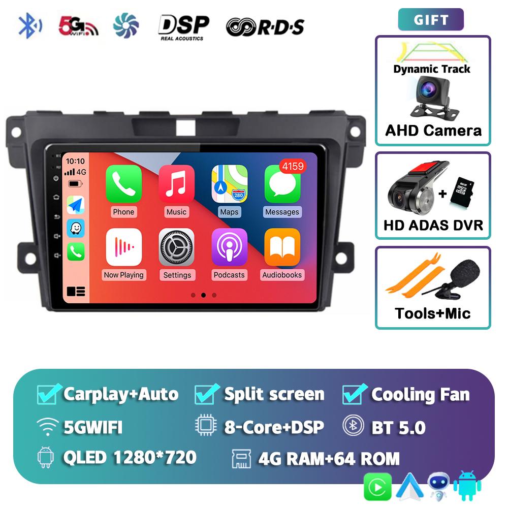 Android 14 Carplay Auto Car Radio For 2007 2008 2009 2010 2011 2012 2013 2014 MAZDA CX-7 CX 7 Multimedia Player Video Stereo DSP