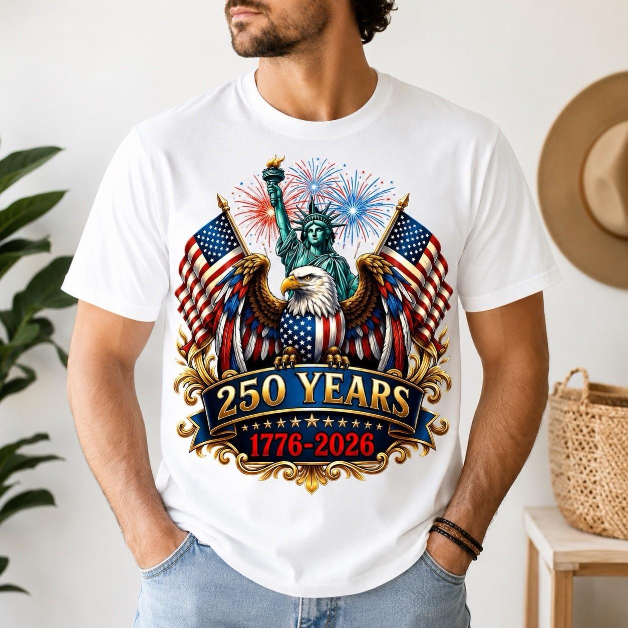 American Freedom Shirt USA 250 Anniversary Since 1776 Graphic Unisex T-Shirt XXXL
