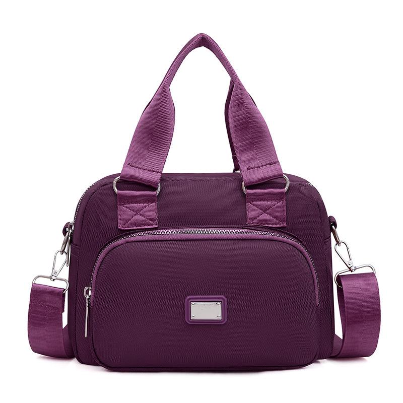 Spacious Nylon Crossbody Tote - Simple