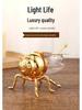 Elegant European-Style Gold Bee Sugar Bowl with Spoon – High-End Metal Craft Kitchen Jar