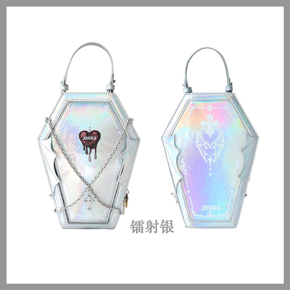 

Gothic Lolita Ita Bags Women Y2k Grunge Punk Cross Handle Leather Mini Backpack Ladies Harajuku Casual Crossbody Bags Aesthetic 18x25x11CM