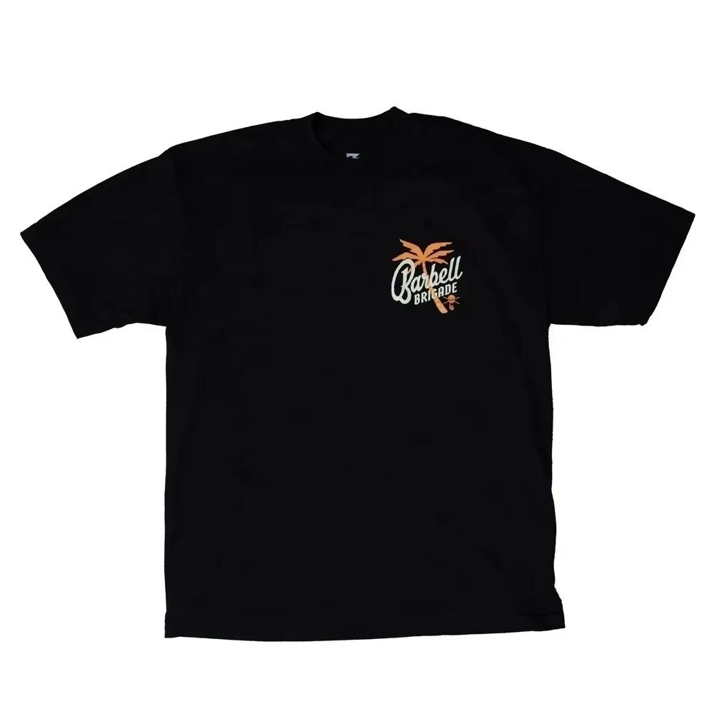Barbell Brigade PALM TREE TEE Muskel Fitness Freizeit T-Shirt Sommer Herren Athleisure Trainingsshirts Fitnessstudio Sport Unisex Shirt Tops