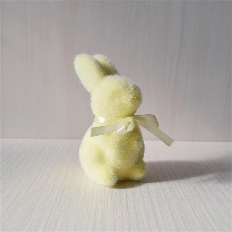 Holiday Decoration Soft Touching Bunnies Figurines Color Option Rabbit Ornament for Home and Party Table Decoration 1PC