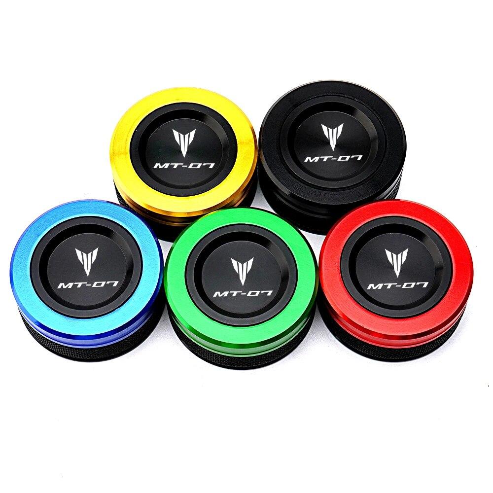For Yamaha MT07 TRACER MT-07 2014-2022   Motorcycle Cylinder Cover Front Rear Brake Fluid Reservoir Cap Oil Filler Cap