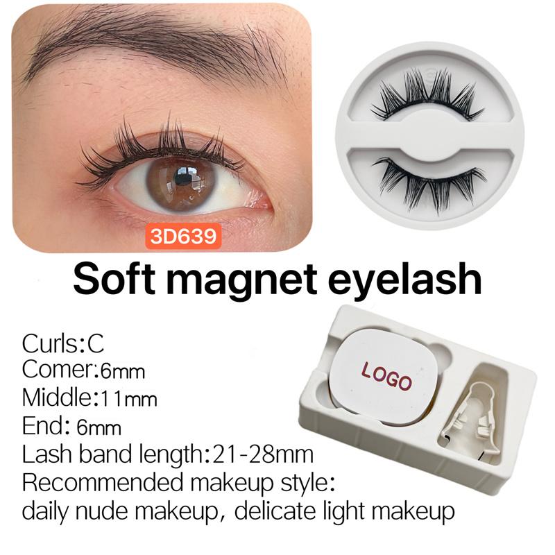2026 New Private Label Soft Magnetic Eyelashes Cruelty-Free Reusable Handmade Waterproof Long Lasting False Eyelashes Lash