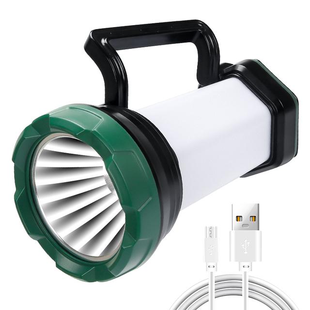 High Power Led Flashlights Usb Rechargeable Powerful Searchlight With Side Light Outdoor Camping Fishing Ultra Bright Hand Lamp