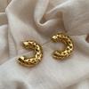 Classic Semicircular Ring Heart-Shaped Hollow Earrings Niche Design Simple Temperament Stud Earrings Light Luxury High-End Sense Unique Earrings