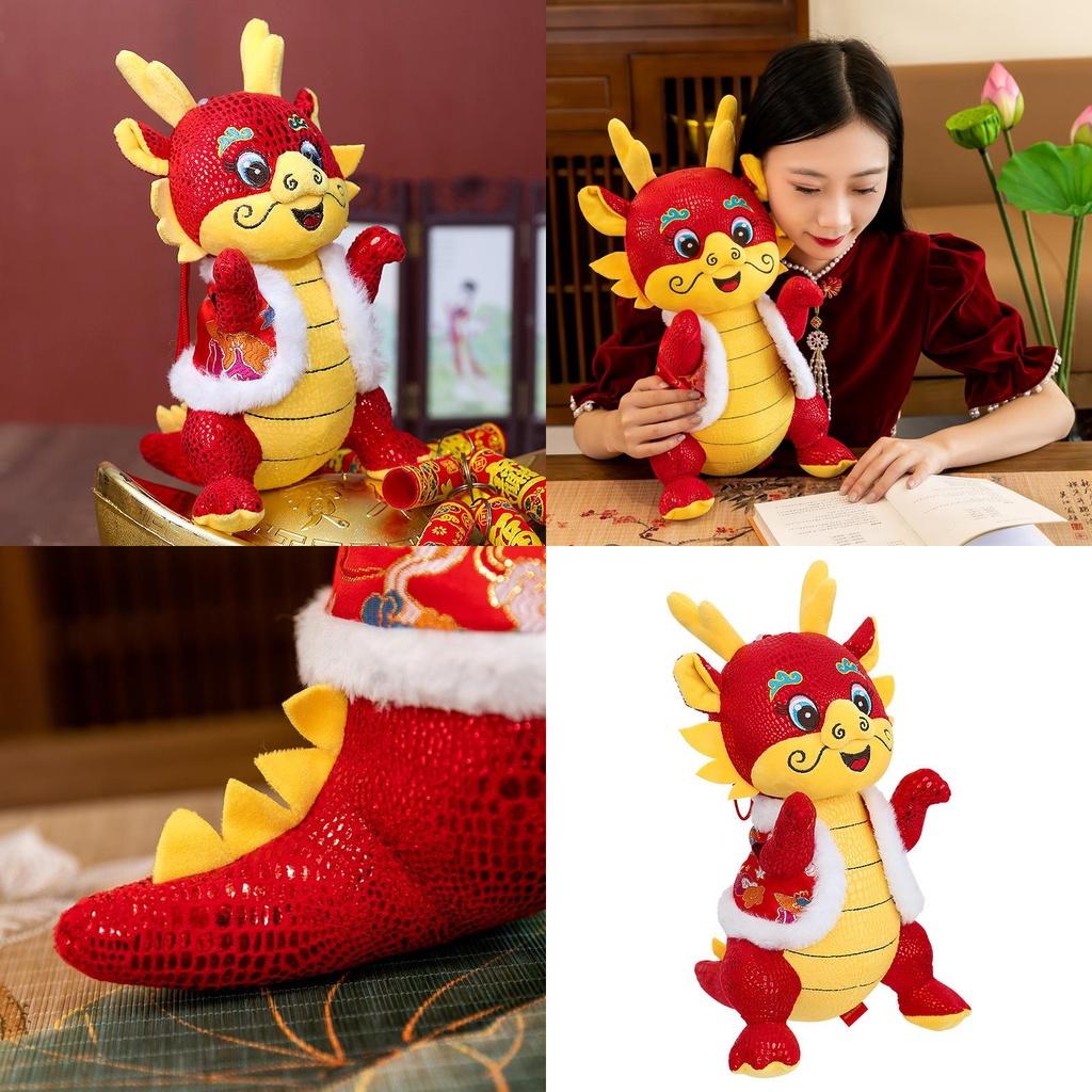 2024 Dragon Year Plush Toy Tang Costume Dragon Zodiac Doll With Custom Logo Good Luck Mascot