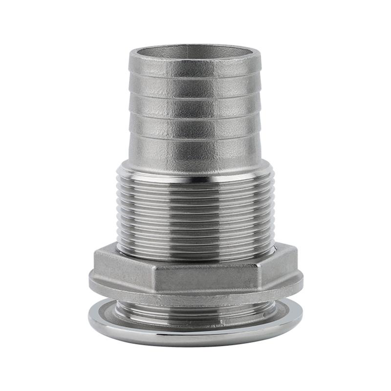 Marine 316 Stainless Steel Thru Hull Fitting Connector Half Thread Water Outlet Boat Bilge Drain Hose Fitting