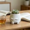 Mini Flowerpot Cute Desktop Planter 3D Printed Healing Smiling Face Creative Green Plant Pot for Home