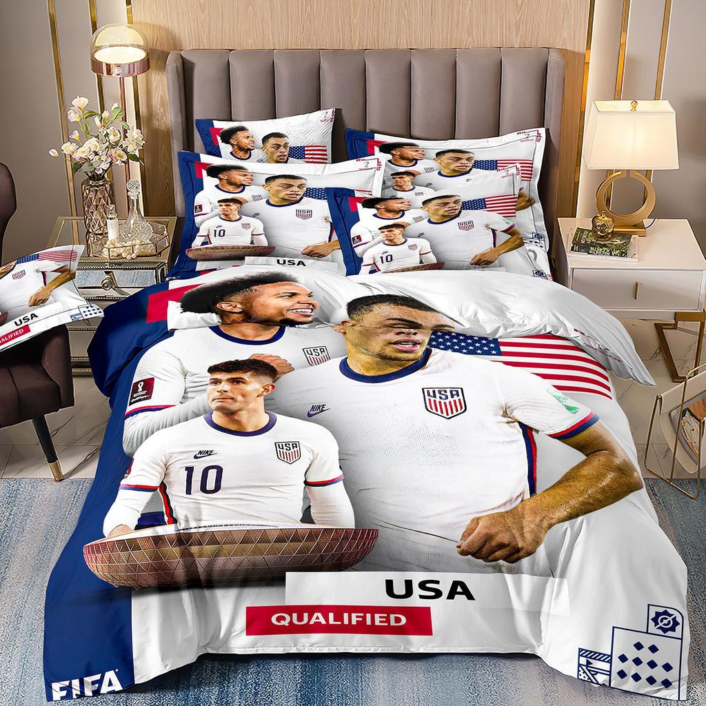 Home Textile Quilt Set Four-Piece World Cup Football 3D Printing Three-Piece Bedding