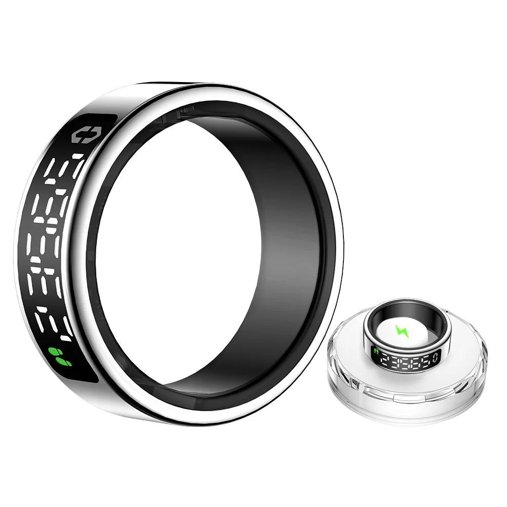 Smart Ring Men Women LED Screen Display Health Monitor Oxygen Sleep Monitoring Fitness Tracker Heart Rate Finger Rings