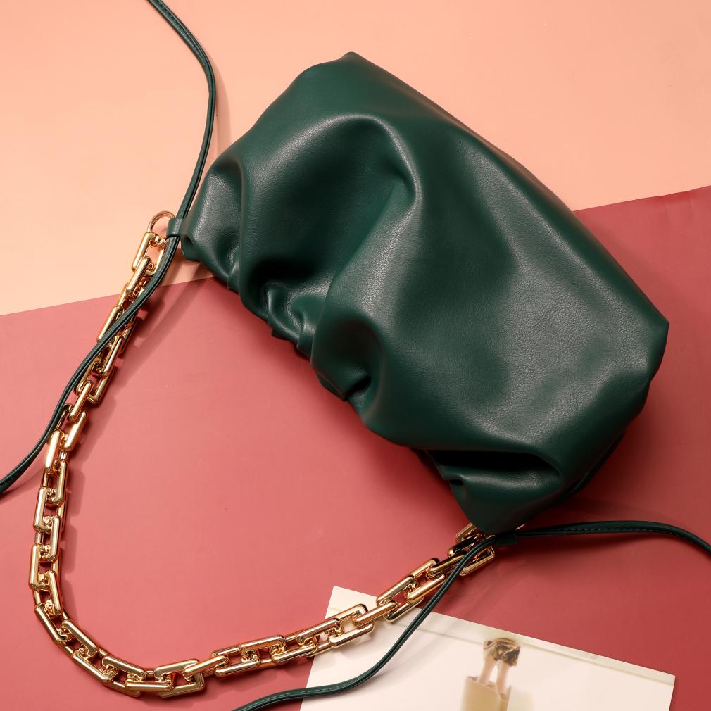 Same With 2021 New Handbag Shoulder Bag Thick Chain Fold Cloud Bag CLE