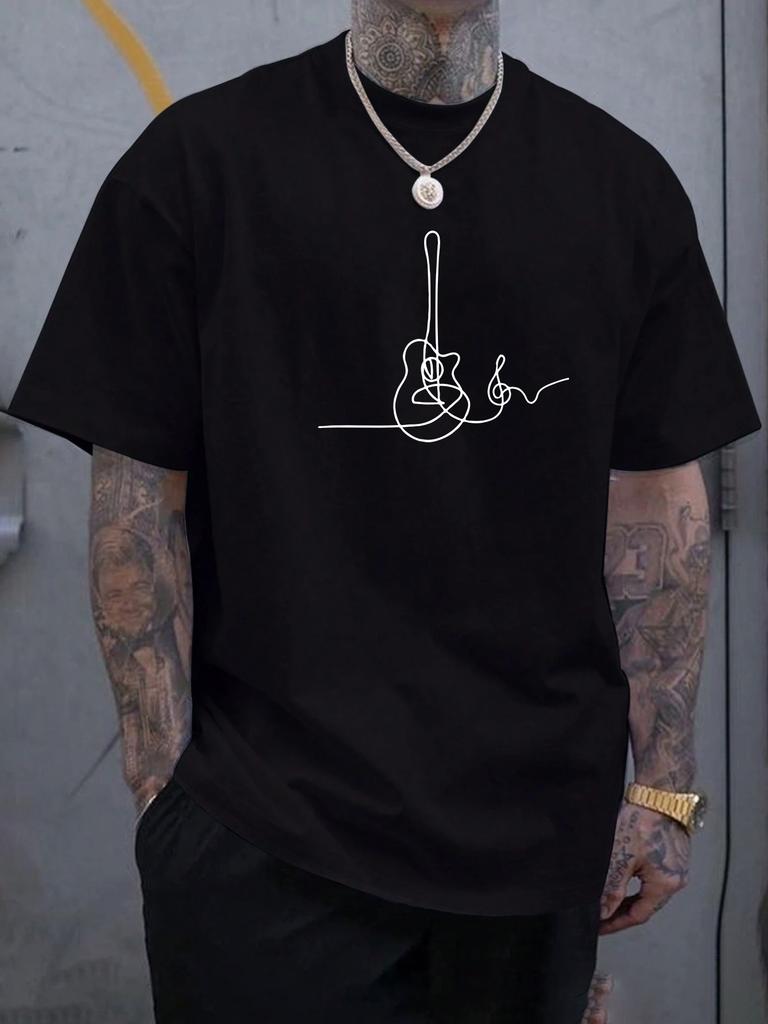 Guitar Print Clothing, Footwear, and Jewelry > Men's Fashion > Large Men's Clothing > Large Men's Clothing Tops, T-Shirts, Shirts > Large Men's Clothi