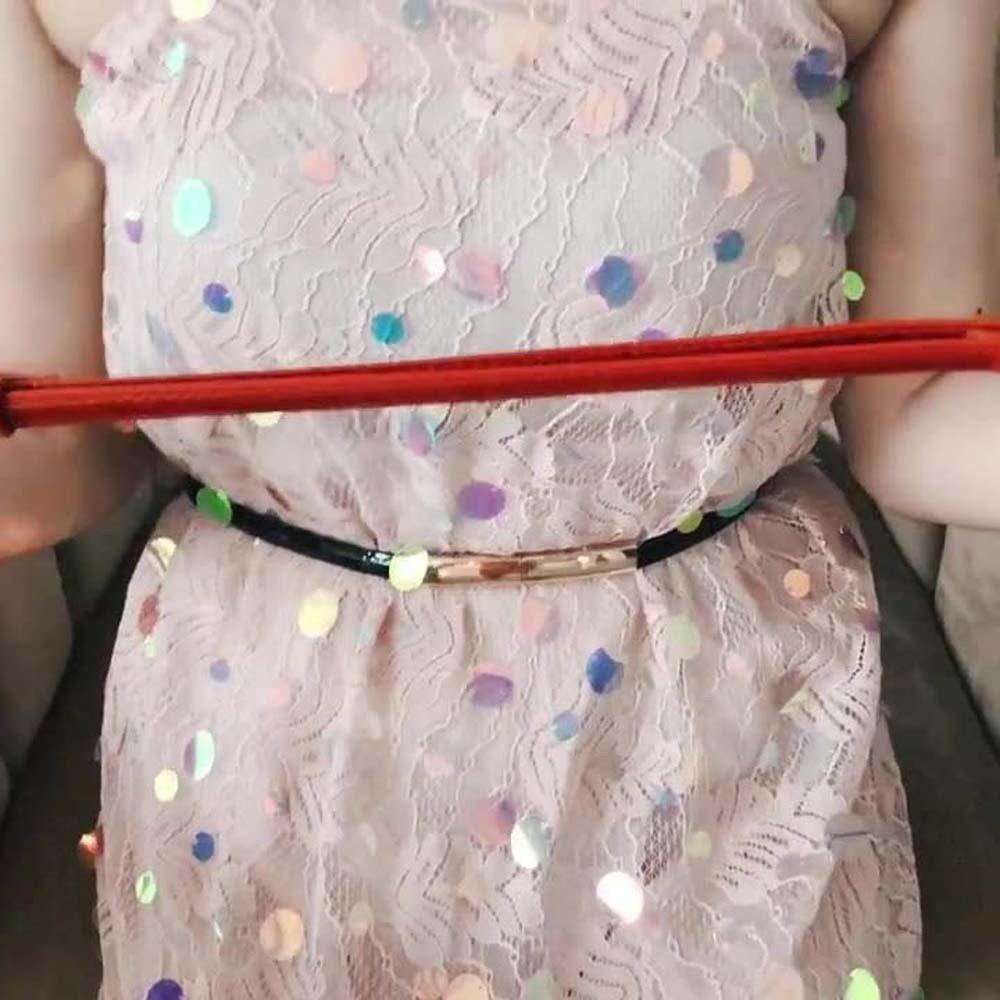 Adjustable Thin Buckle Belt Solid Color Women Waistband Simple Patent Leather Belt  Lady