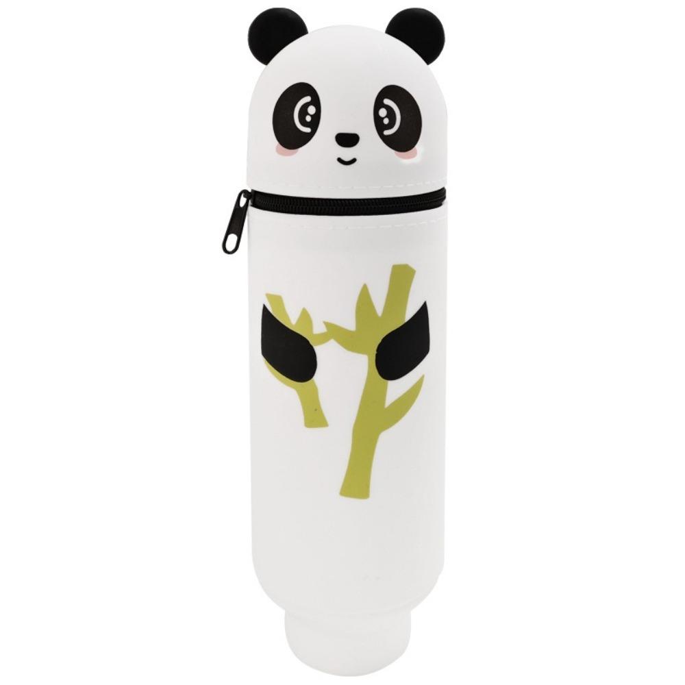 Cartoon Foldable Pencil Case Animal Shape Silicone Stationery Organizer Dirt Resistant Rabbit Panda Pencil Holder for Students