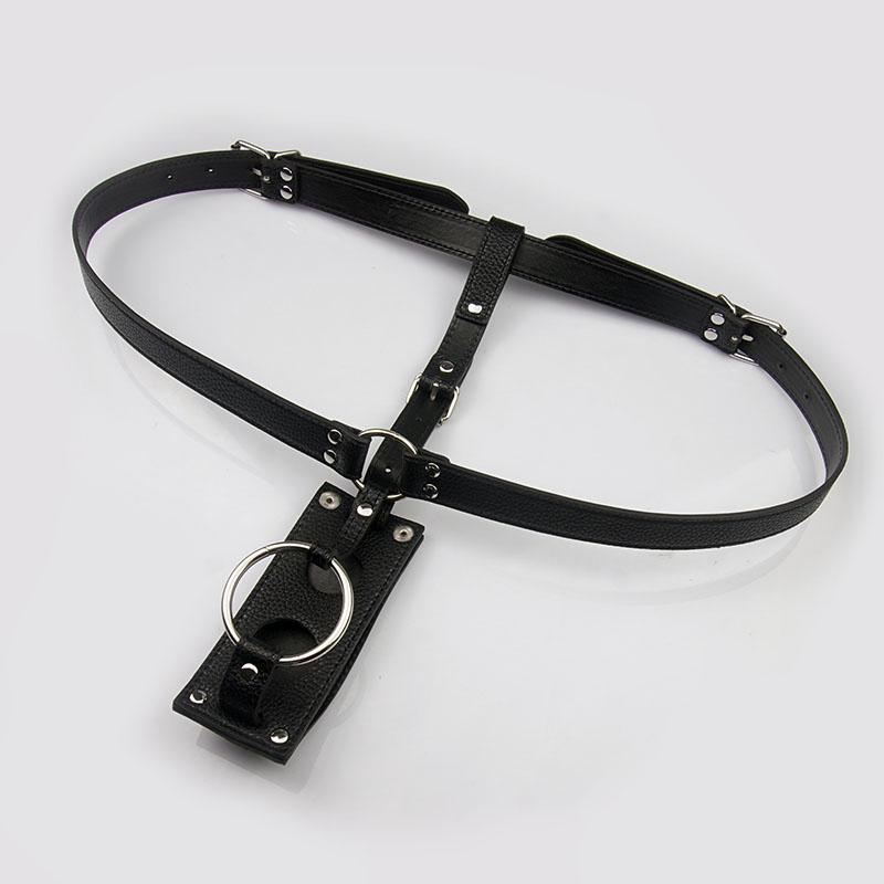 Leather Wearable Anal Plug Strap-on Harness Cock Ring Chastity Belt Strapon Buttplug Underwear,Sex Toys For Men