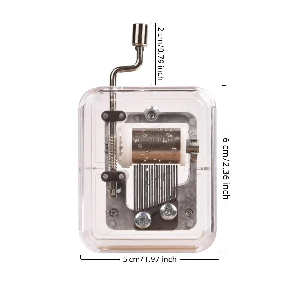Creative Acrylic Transparent Mini Music Box Square Random Song Dancer Music Box Clockwork Spring Clockwork Music Box Gift