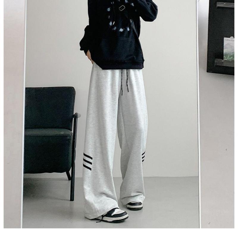 

Спортивные брюки для женщин на весну и осень Новые с высокой посадкой Прямые Повседневные спортивные штаны Свободная рабочая одежда Брюки широкие XXL