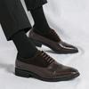 New Men's Black Brown Pointed Suede Mix Leather Casual Brogues Shoes Male Wedding Dress Homecoming Footwear Zapatos Hombre