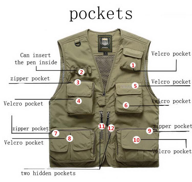 fishing sleeveless jacket
