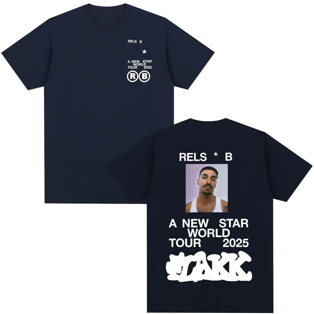 Rapper Rels B Album Poster Graphic T Shirts Men Women Clothing Hip Hop Fashion T-shirts High Quality Cotton Short Sleeve Tees